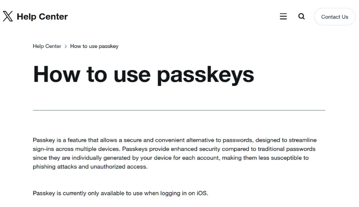 丰宁苹果维修店铺分享iOS用户如何通过通行密钥(Passkey)登录 